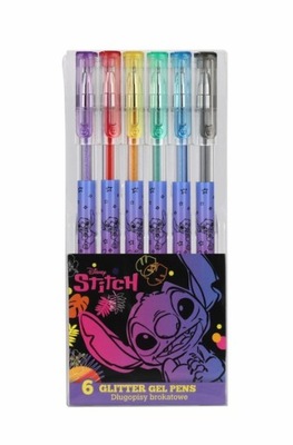 COOLPACK DISNEY BLACK DŁUGOPISY BROKATOWE 6 KOLORÓW LILIO&STITCH