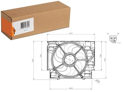 VENTILADOR DEL RADIADOR Z CUERPO BMW 5 E60 5 E61 6 E63 6 E64 2.0D 2.5D  