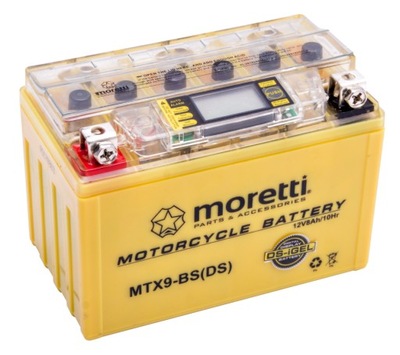 MORETTI MTX9-BS AKUMULIATORIUS KETAUS Z WSKAZNIKIEM AGM 12V 8AH 120A 