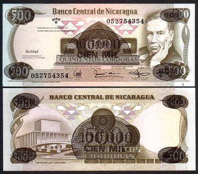 NIKARAGUA, 100000 CORDOBAS 1987 Pick 149