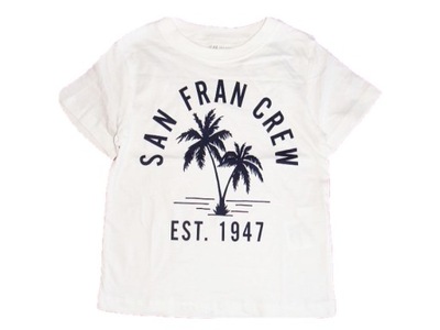 NOWA H&M bluzeczka t-shirt PALMY biała 110/116