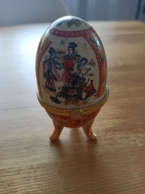 jajko typu Faberge puzdro porcelana