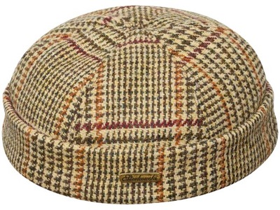 ZIMOWA CIEPŁA CZAPKA DOKERKA HARRIS TWEED BEŻ 57