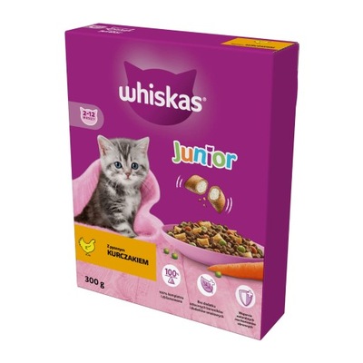 WHISKAS JUNIOR KURCZAK SUCHA KARMA DLA KOTA 300g