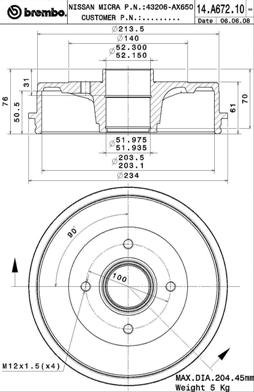 BEBEN DE FRENADO NISSAN MICRA 03-  