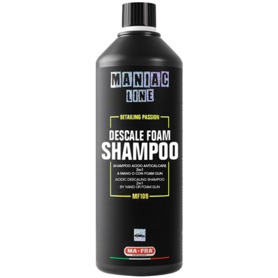 Kwaśny szampon Odtyka powłoki DESCALE FOAM SHAMPOO Maniac Line Mafra