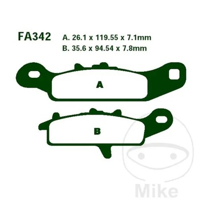 КОЛОДКИ ТОРМОЗНЫЕ ПЕРЕДНЯЯ EBC FA342R