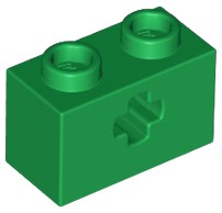 LEGO 32064 Klocek 1x2 z otworem zielony