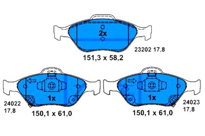 ATE КОЛОДКИ ГАЛЬМІВНІ TOYOTA ПЕРЕД YARIS 1,0-1,33 0