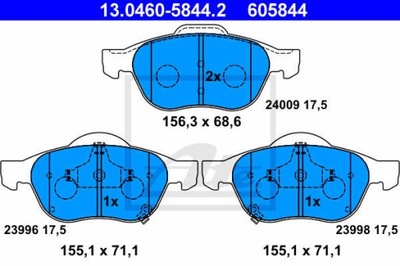 КОЛОДКИ ТОРМОЗНЫЕ ПЕРЕД ATE 13.0460-5844.2