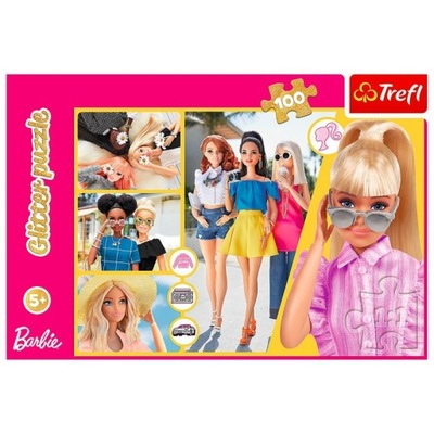 Puzzle Trefl Glitter Brokatowa Barbie 100 el.