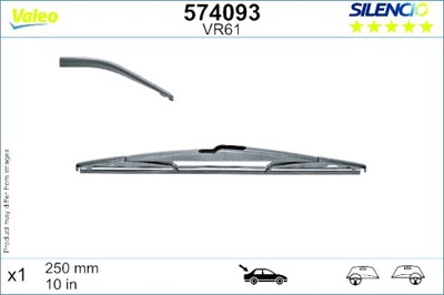 VALEO LIMPIAPARABRISAS ESCOBILLAS PRZEGUBOWE PARTE TRASERA 1SZT. SILENCIO 250MM JEEP  