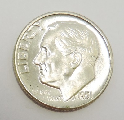 USA dime 10 cents 1951