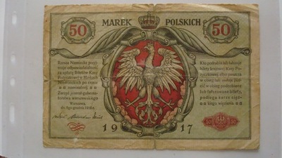 Banknot 50 marek polskich 1916 Jenerał A stan 5