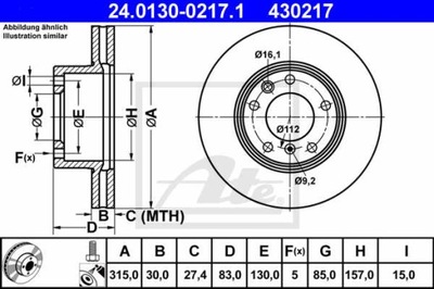 ГАЛЬМІВНІ ДИСКИ ГАЛЬМІВНІ ПЕРЕД ATE 24.0130-0217.1