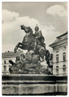 Pocztówka Czechosłowacja 1960 Ołomuniec fontanna