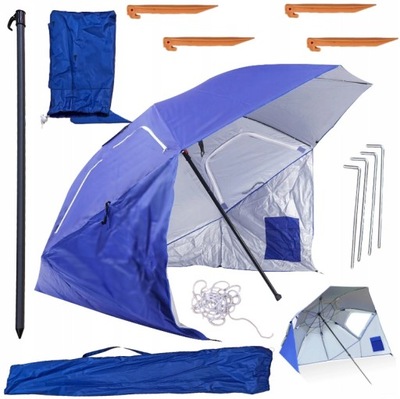 Parasol plażowy ADGO ADG.IH.VACANZA_PARASOL 240 cm odcienie niebieskiego