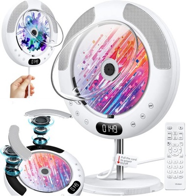 PRZENOŚNY ODTWARZACZ CD BIURKOWY I ŚCIANA 2W1 - GŁOŚNIK BLUETOOTH RADIO FM