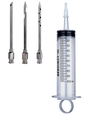 Nastrzykiwarka do mięsa strzykawka 100ml + 3 igły