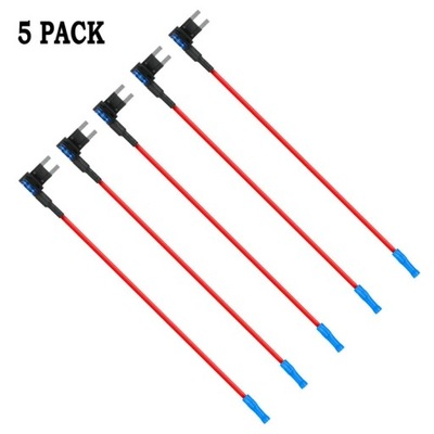 5 PACK 12V CAR ADD-A-CIRCUIT FUSE TAP ADAPTADOR MINI ATM APM BLADE FUS~1848  