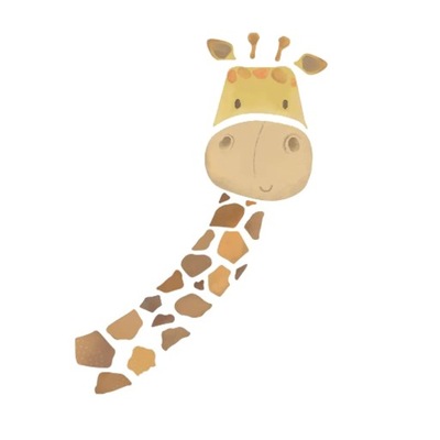 Naklejka ścienna Żyrafa Okno Zwierząt Tapeta