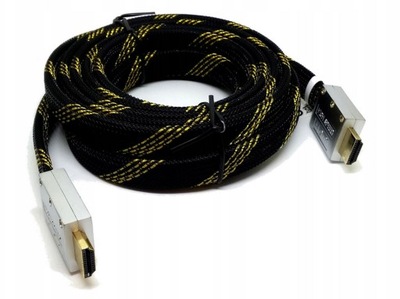 KABEL HDMI-HDMI V1,4 PŁASKIE PRZYŁACZE 5,0M