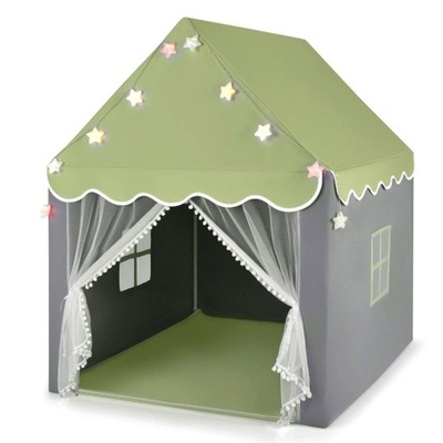 Namiot dla dzieci domek zielony świecące gwiazdki