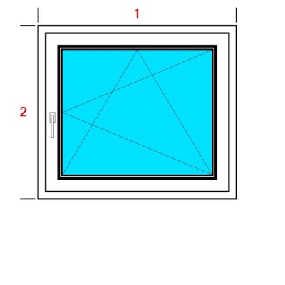 OKNA PCV 800x700 RU BIAŁE, PRAWE