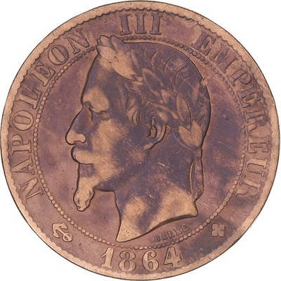 Moneta, Francja, Napoleon III, 5 Centimes, 1864, S