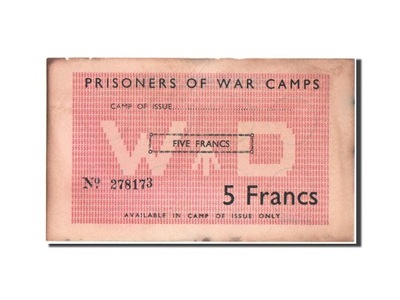 Banknot, Wielka Brytania, 5 Francs, 1940-1944, AU(