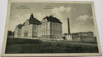 Pocztówka – Bielsko. Szkoła Przemysłowa – Bielitz. Gewerbeschule
