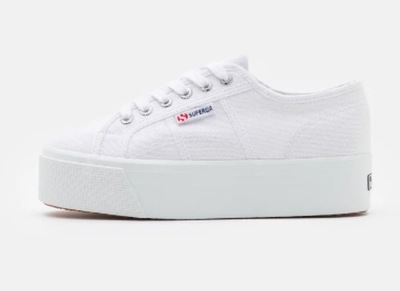 SUPERGA DAMSKIE TRAMPKI BIAŁE PLATFORMA 37 1KCG