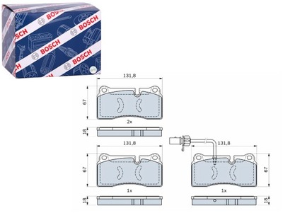 PADS BRAKE REAR AUDI R8 R8 SPYDER 4.2 5.2 04.07- BOSCH  