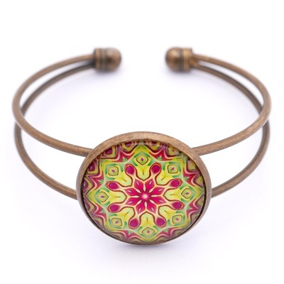 BRANSOLETKA bangle indyjska MANDALA retro vintage