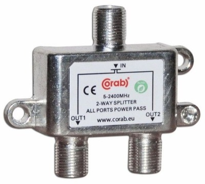 Rozgałęźnik 1/ 2 TV SAT Rozdzielacz Sygnału DVB-T2