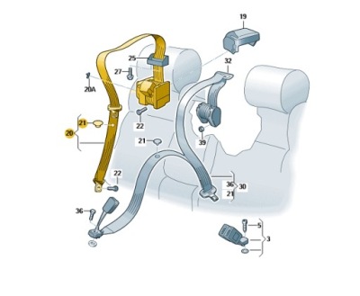 Pas безопасности 3-punktowy чёрный skoda superb фото №1
