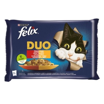 Purina Felix Fantastic Duo Karma Dla Kota 4x80g Wiejskie Smaki W Galaretce