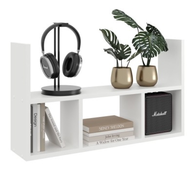 PÓŁKA WISZĄCA SZAFKA ŚCIENNA REGAŁ NA KSIĄŻKI MEBLE PRZEDPOKÓJ BIAŁY 1