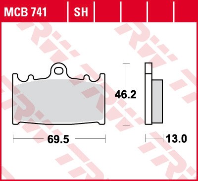 TRW MCB741 КОЛОДКИ ГАЛЬМІВНІ KH366 ORGANIC ЗАД