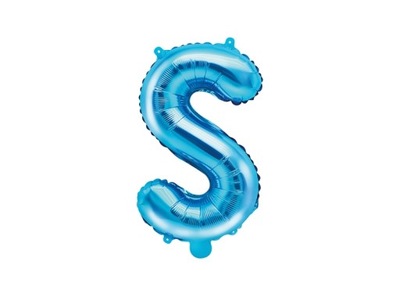 Balon foliowy Litera "S", 35cm, niebiesk