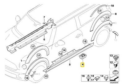 Mini r50 r52 r53 r55 r56 опора основание домкрата 7039760 оригинальный номер фото №1