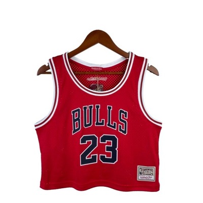 Damska koszulka retro odsłaniająca pępek Chicago Bulls Michael Jordan, M