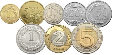 Zestaw monet obiegowych 2022 r. UNC 7 sztuk