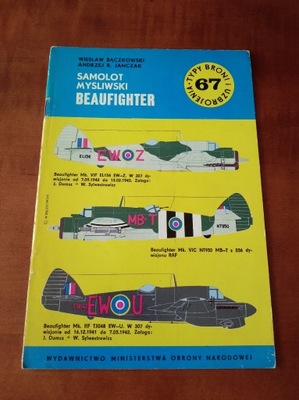 TBiU 67 SAMOLOT MYŚLIWSKI BEAUFIGHTER TYPY BRONI I UZBROJENIA MON