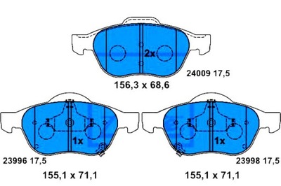 КОЛОДКИ ГАЛЬМІВНІ TOYOTA AVENSIS 1.6-2.0D 09.97-02.