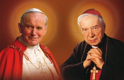 Puzzle religijne Święty Jan Paweł II i Kardynał