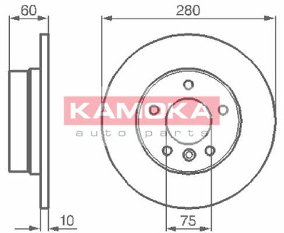 ДИСКИ ТОРМОЗНЫЕ ТОРМОЗНЫЕ ЗАД KAMOKA 103498