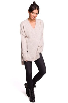 Be Knit BK028 Sweter z dziurami S/M