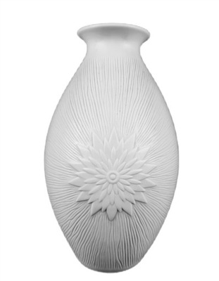 JAEGER BAVARIA duży biały wazon biskwitowy Op Art 25 cm
