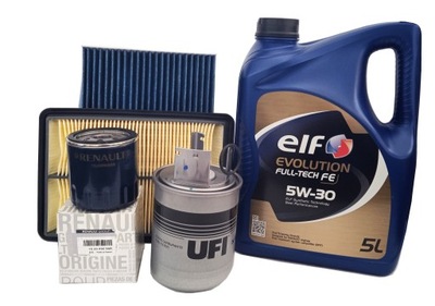 Фильтры 1.5 dci масло elf 5w30 5l renault kadjar фото №1